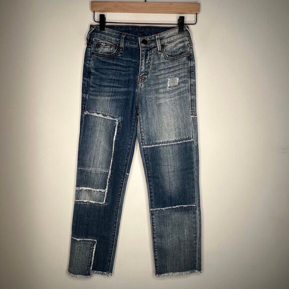 True Religion Patchwork Denim Jeans Size 25 - Picture 2 of 7